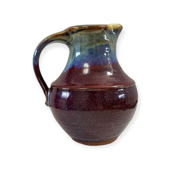 Old Studio Pottery Pitcher Glazed Large Artisan Handmade Wheel Thrown Art - Picture 5 of 11